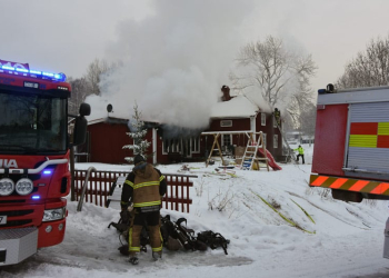 Njutånger: Villabrand på Mössön