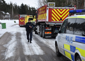 Mohed: Brand i tvättmaskin släcktes av polis