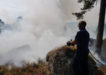 Söderhamn: Skogsbrand vid Flygstaden