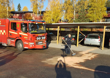 Söderhamn: Krockad bil läckte bensin