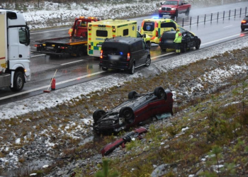 Enånger: Trafikolycka på E4