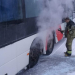 Norrala: Brand i bromsar på buss