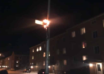 Söderhamn: Brand i lyktstolpe
