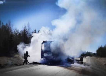 Ljusdal: Brand i lastbil