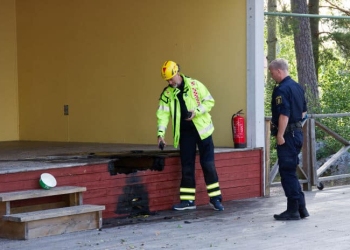 Forsbacka: Brand i utomhusscen