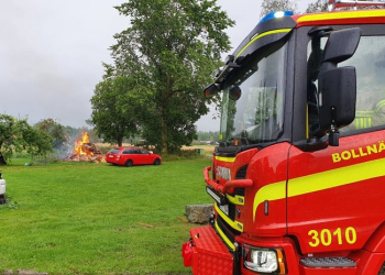 Glössbo: Blixtnedslag orsakade brand