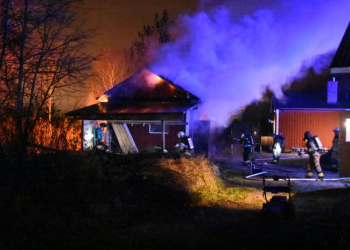 Söderhamn: En brännskadad i brand
