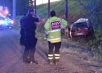 Söderhamn: Personbil sladdade in i träd