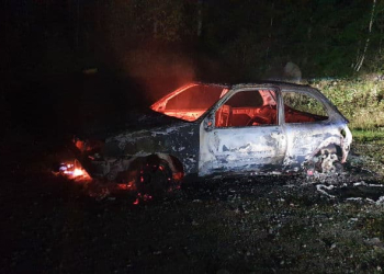 Ljusne: Bilbrand vid Svansjön