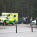 Gävle: Bil i diket utmed E4