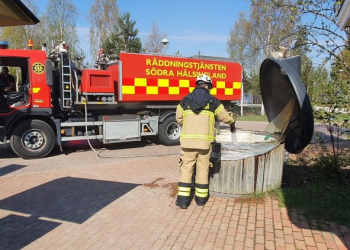 Norrala: Brand i avfallsmolok