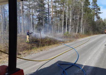 Söderhamn: Markbrand bakom Flygstaden