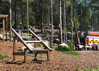 Hudiksvall: Gräsbrand vid Köpmanberget