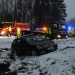 Ljusne: Bil i diket utmed E4