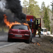 Bergvik: Bilbrand på väg 588