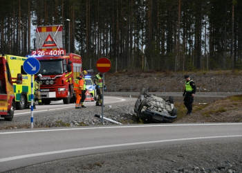 Enånger: Singelolycka vid E4