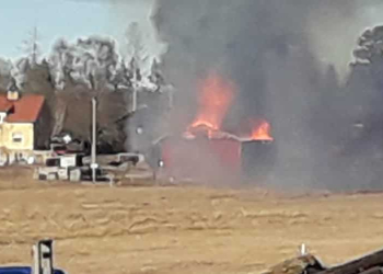 Ockelbo: Brand i ladugårdsbyggnad