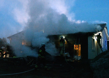 Ljusne: Villabrand på Svarvarvägen