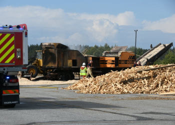Söderhamn: Brand i flismaskin (09:44)