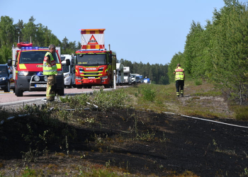 Norrala: Markbrand utmed E4