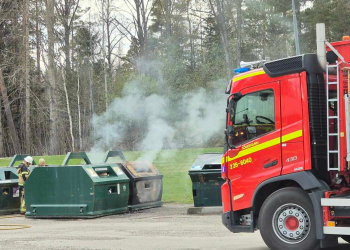 Söderhamn: Containerbrand i Vågbro