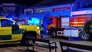 Edsbyn: Kraftig brand i flerfamiljshus