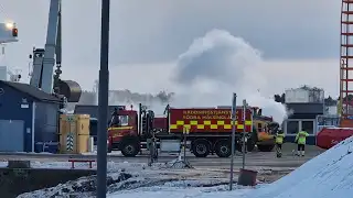 Sandarne: Glödbrand på båt lastad med pellets