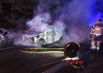 Söderhamn: Bilbrand vid trafikplats Sörljusne