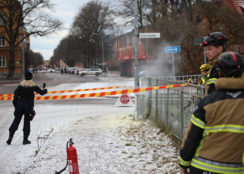 Gävle: Brand i elskåp