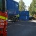 Gävle: Lastbil välte i cirkulationsplats