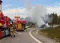 Söderhamn: Bilbrand vid trafikplats Styvje